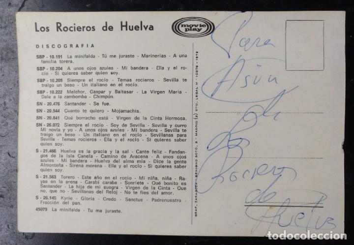 Postales: Postal de los Rocieros de Huelva con dedicatoria - Foto 2