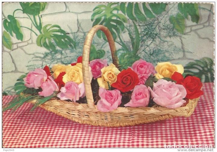 Postales: :::: PV499 - POSTAL - CESTA DE FLORES - Foto 1