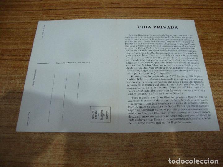 Postales: POSTAL DIVACHISTES SIN CIRCULAR BRIGITTE BARDOT - Foto 2