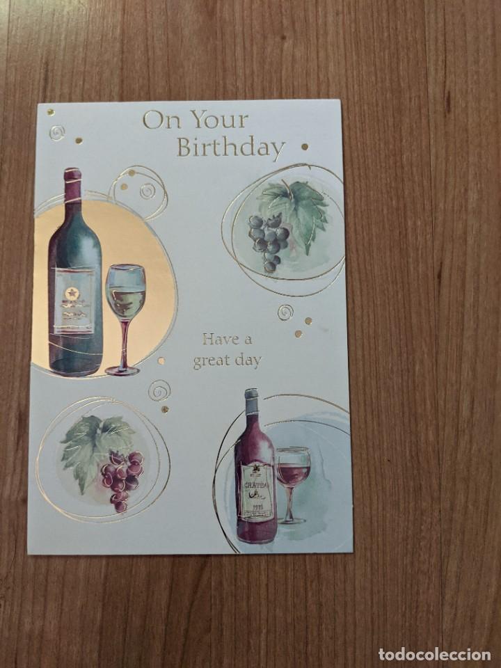 Postais: POSTAL DE CUMPLEA&Ntilde;OS DOBLE (MANUSCRITA)