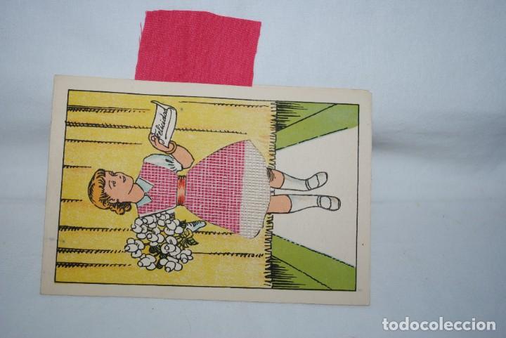 Postales: POSTAL PARA PRUEBAS DE TELAS PARA VESTIDOS . - Foto 3