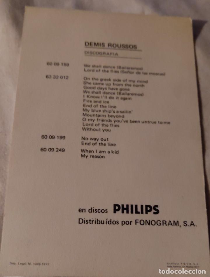 Postales: Postal Demis Roussos discos Philips 1972 - Foto 2