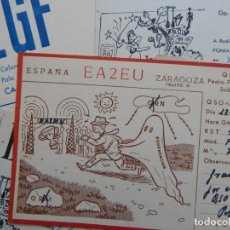 Postales: INTERESANTE COLECCIÓN DE 5 TARJETAS QSL DE ZARAGOZA / CALATAYUD - SÁSTAGO - ZARAGOZA. Lote 292340778