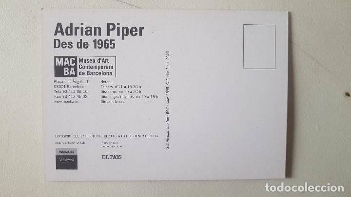 Postales: POSTAL ADRIAN PIPER MACBA 1965 EXPOSICI&Oacute;N - Foto 2