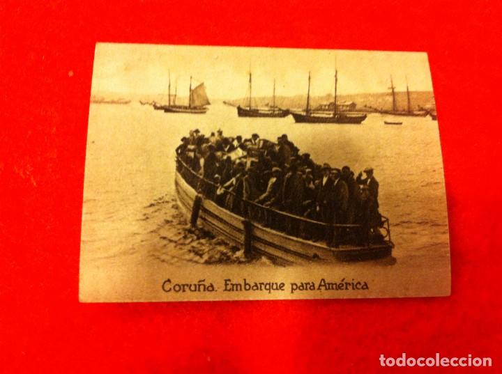 Postales: MINI POSTAL. &Aacute;LBUM ESPA&Ntilde;A Y LA AM&Eacute;RICA LATINA. CORU&Ntilde;A. EMBARQUE PARA AM&Eacute;RICA. N&ordm; 136