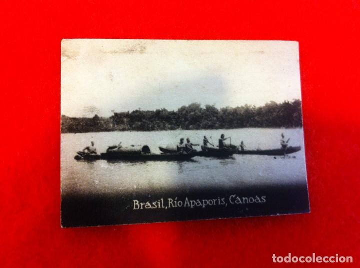 Postales: MINI POSTAL. &Aacute;LBUM ESPA&Ntilde;A Y LA AM&Eacute;RICA LATINA. BRASIL. R&Iacute;O APAPORIS. CANOAS. N&ordm; 1938