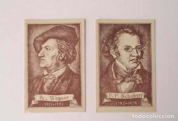 Postales: DOS POSTALES- SCHUBERT Y WAGNER - Foto 1