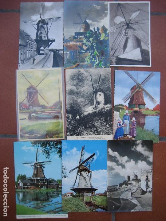 Postales: Molinos de viento. Colecci&oacute;n de 68 postales. Windmills - Foto 5