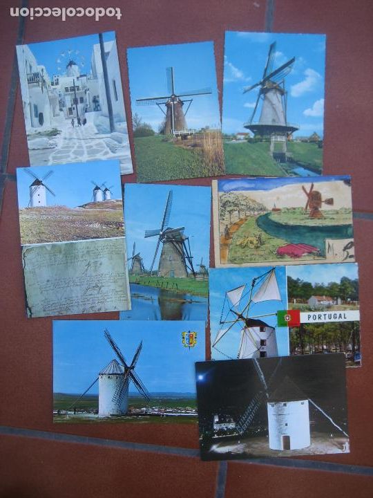 Postales: Molinos de viento. Colecci&oacute;n de 68 postales. Windmills - Foto 7