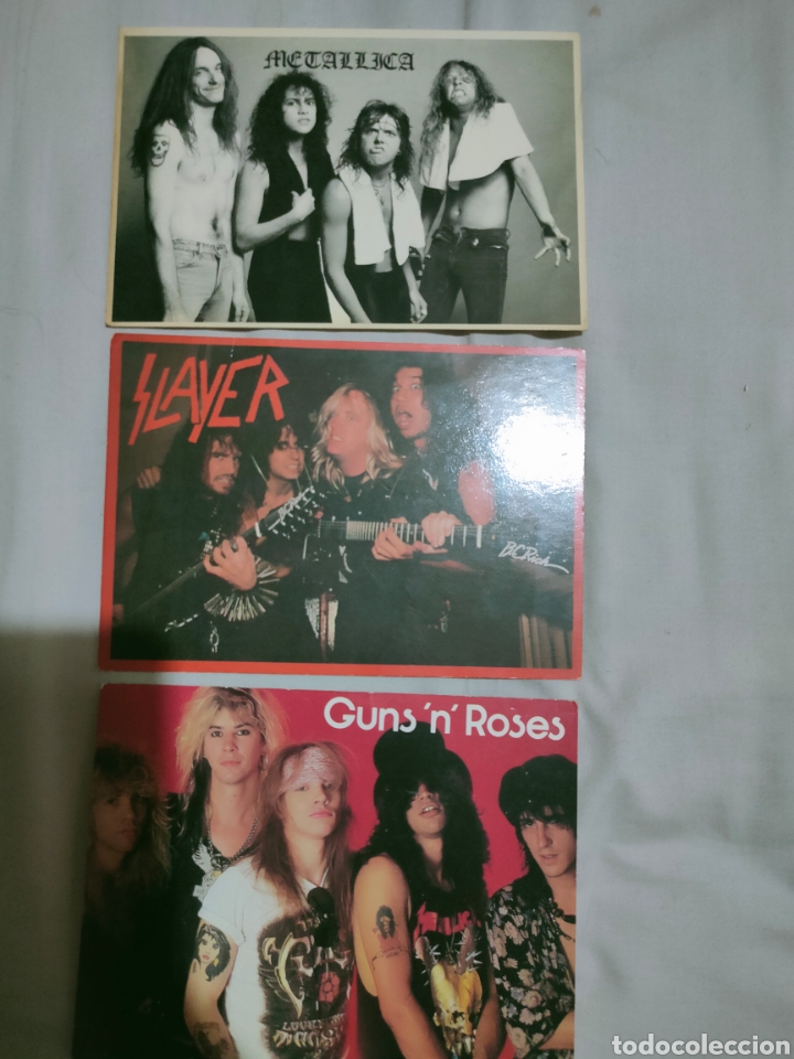 Postales: Lote 3 postales Metallica, slayer y guns and roses
