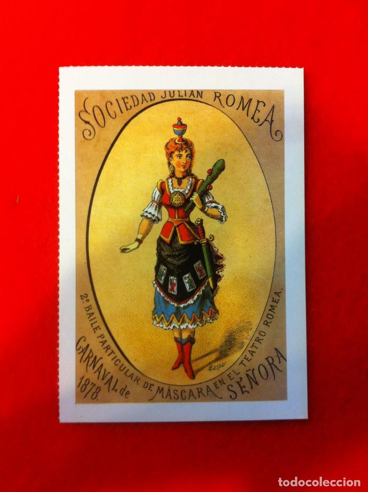 Postkarten: LAS M&Aacute;S BELLAS TARJETAS POSTALES. SOCIEDAD JULI&Aacute;N ROMEA. TEATRO ROMEA. CARNAVAL SE&Ntilde;ORA. 1878