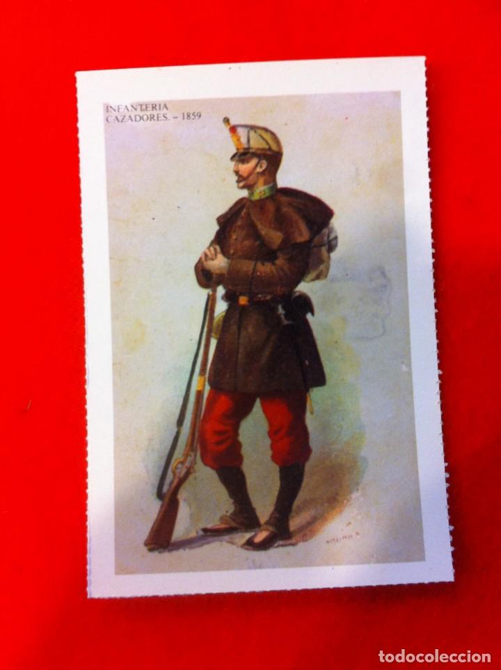 Cartes Postales: LAS M&Aacute;S BELLAS TARJETAS POSTALES. INFANTER&Iacute;A CAZADORES 1859