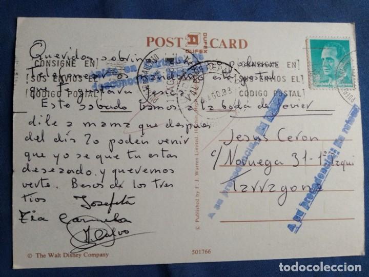 Postales: POSTAL Mickey Mouse escrita con sello - Foto 2