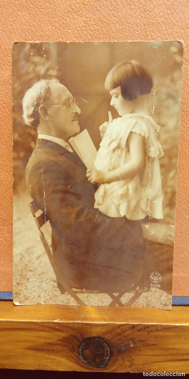 Cartes Postales: ABUELO Y NI&Ntilde;A ROM&Aacute;NTICA. VINTAGE. BONITA POSTAL. CIRCULADA