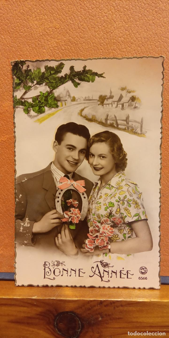 Cartes Postales: PAREJA. BONNE ANN&Eacute;E. VINTAGE. BONITA POSTAL. CIRCULADA