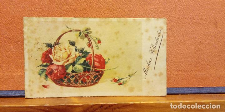 Cartes Postales: FLORES. FELICIDADES. VINTAGE. BONITA POSTAL. CIRCULADA