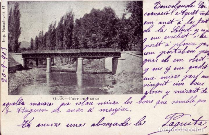 Postales: POSTAL CATALU&Ntilde;A - OLOT - PONT DE FERRO - MBC - Foto 1