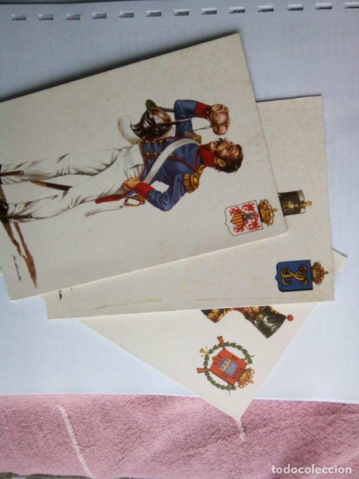 Postales: Tres postales del Ej&eacute;rcito Espa&ntilde;ol del siglo 18 - Foto 1