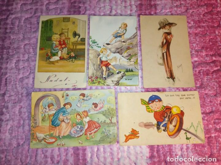 Postales: 5 postales antiguas. Escritas menos una - Foto 1