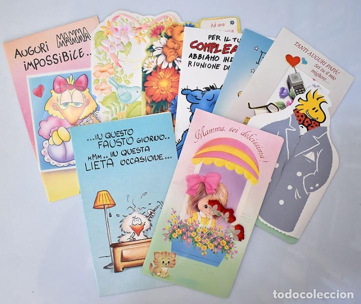 Postcards: Lote de 9 tarjetas de felicitaci&oacute;n en italiano