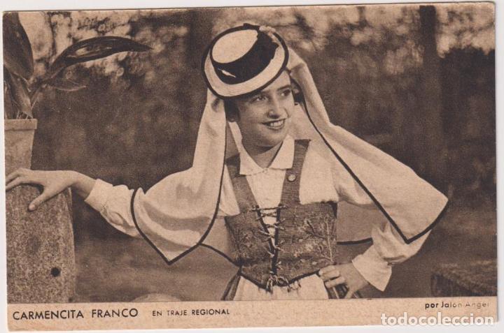 Postales: Carmencita Franco. en traje regional, por &Aacute;ngel Jal&oacute;n