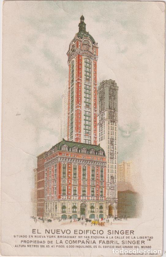 Postales: El Nuevo Edificio Singer. Postal Publicitaria de Singer, Anterior a 1905