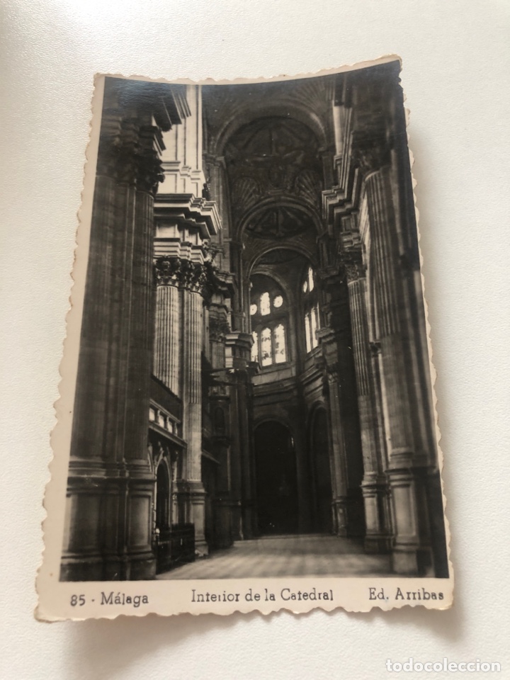 Postales: Antigua tarjeta postal blanco y negro, Malaga, interior de la Catedral (L21)