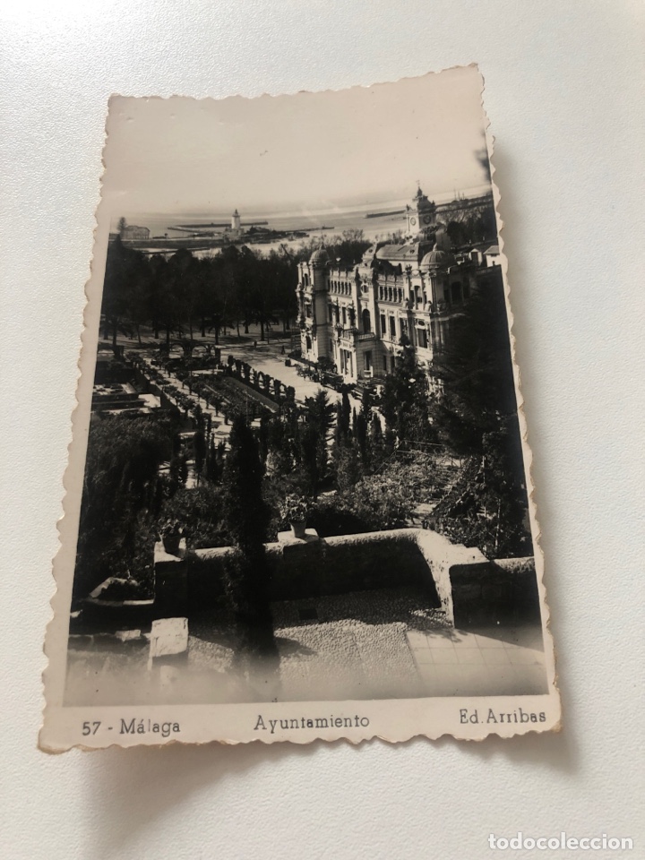 Postales: Antigua tarjeta postal blanco y negro, Malaga, ayuntamiendo (L21)
