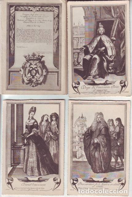 Postais: COSTUMI VENEZIANI ANTICHI (Trajes venecianos antiguos) Serie di 12 cartoline da incisioni del 700