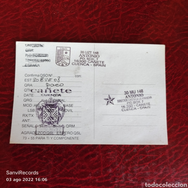 Postales: TARJETA QSL: UZT, TERUEL - Foto 2
