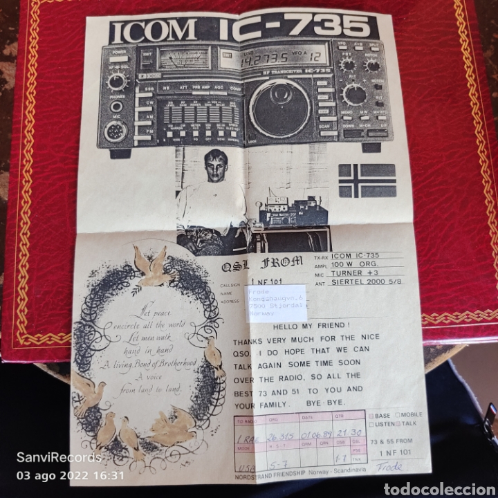 Postales: TARJETA QSL: ICOM IC-735 - Foto 1