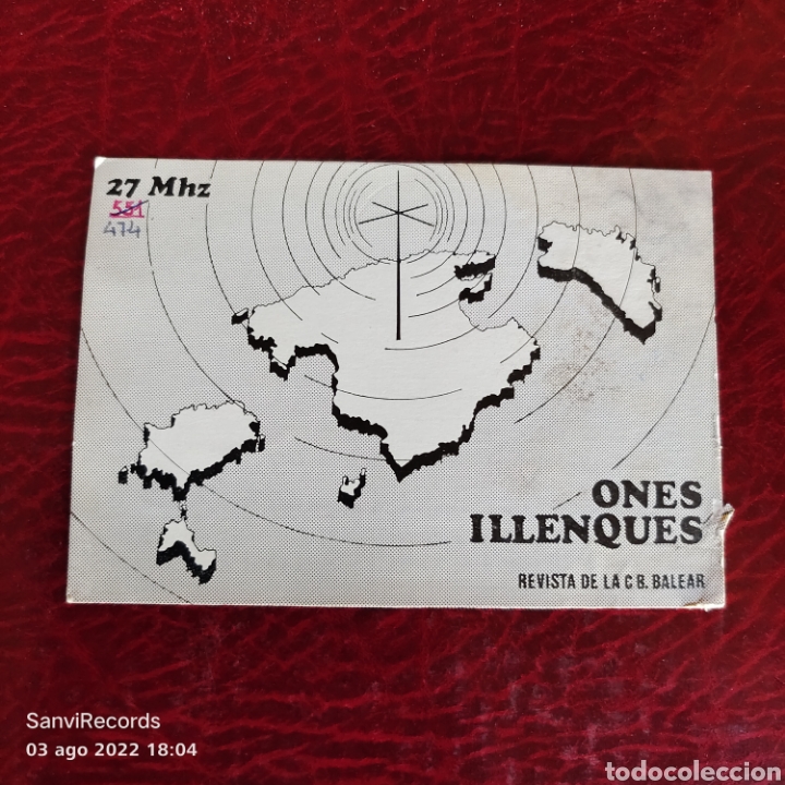 Postales: TARJETA QSL: ONES ILLENQUES, REVISTA DE LA C B. BALEAR
