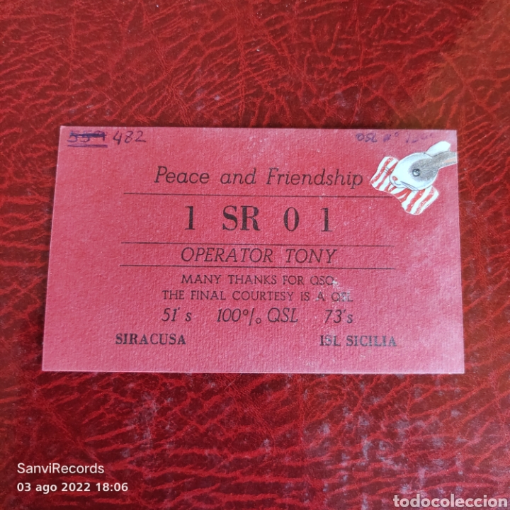 Postales: TARJETA QSL: PEACE AND FRIENDSHIP