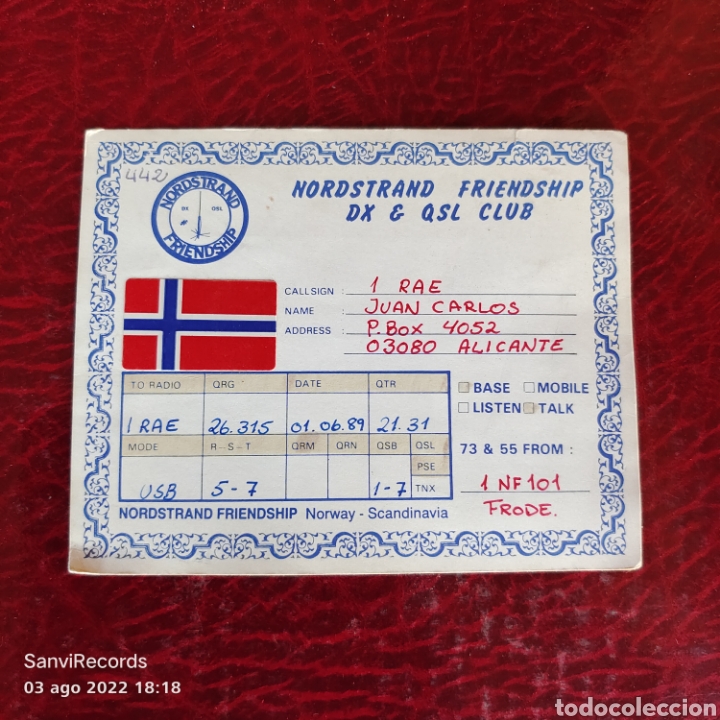 Postais: TARJETA QSL: NORDSTRAND FRIENDSHIP DX & QSL CLUB