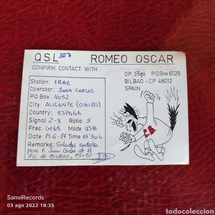 Postais: TARJETA QSL: ROMEO OSCAR