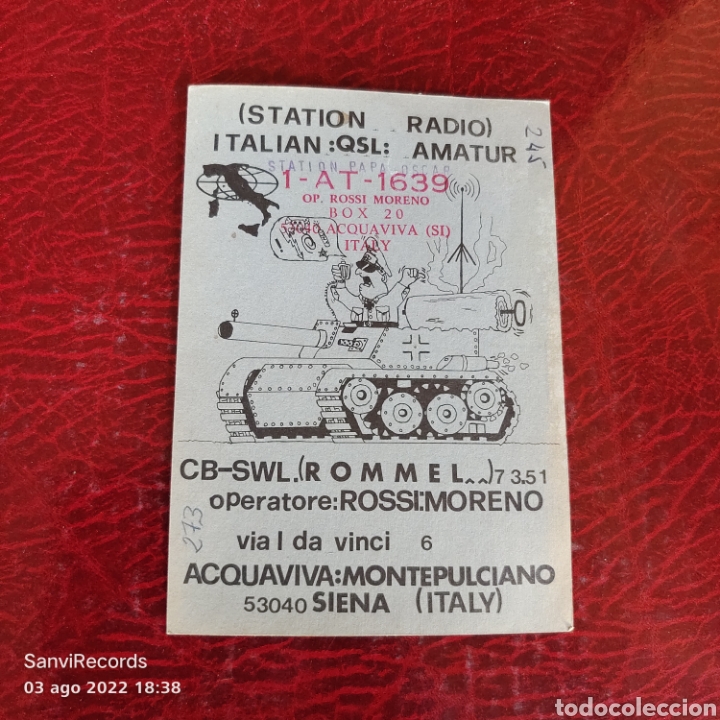 Postais: TARJETA QSL: CB-SWL. ROMMEL