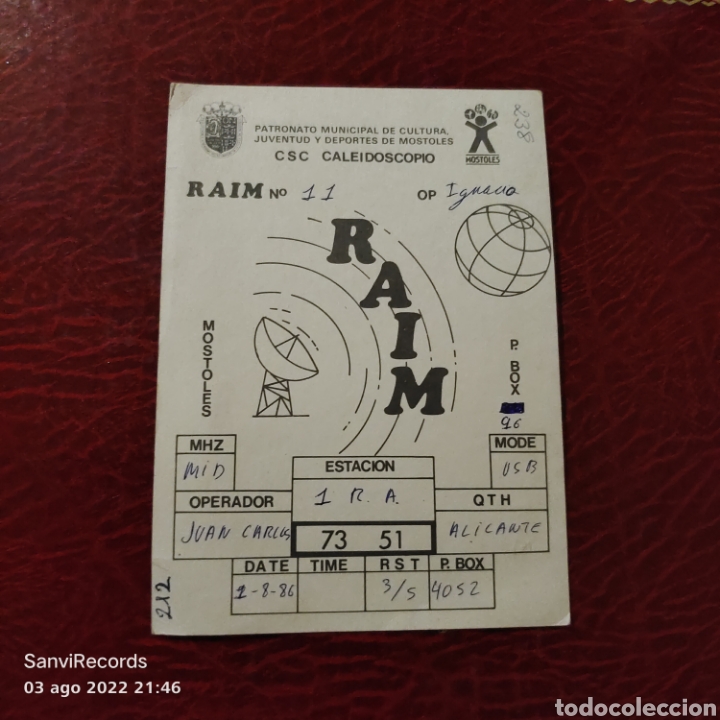 Postales: TARJETA QSL: RAIM, CSC CALEIDOSCOPIO - Foto 1