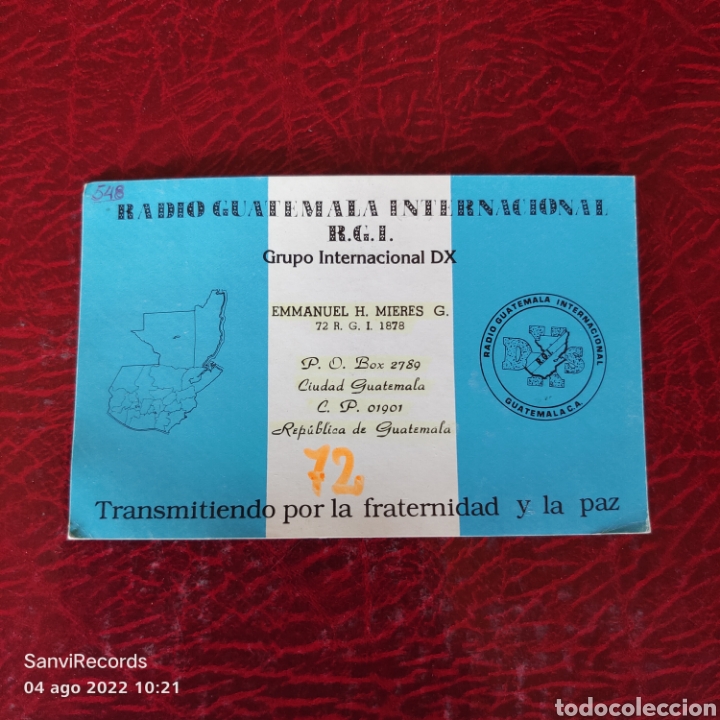 Postales: TARJETA QSL: RADIO GUATEMALA INTERNACIONAL R.G.I.