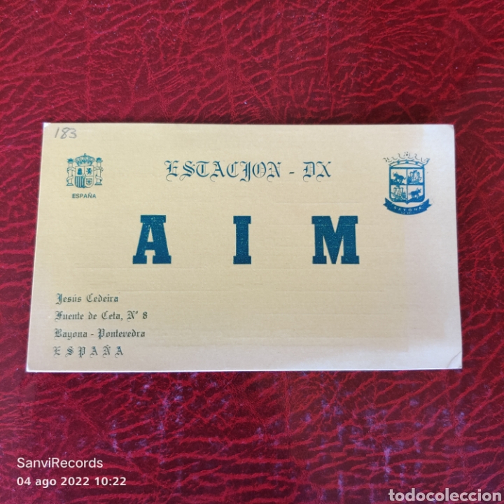 Postales: TARJETA QSL: ESTACI&Oacute;N DX, A.I.M., SAYONA