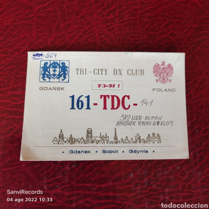 Postales: TARJETA QSL: TRI - CITY DX CLUB, POLANDTARJETA QSL: TRI - CITY DX CLUB, POLAND