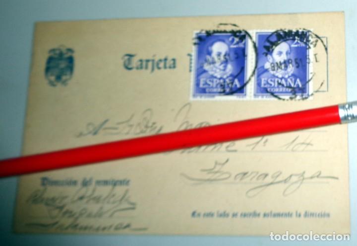 Postales: POSTAL RARA SIN FOTO NI PAISAJES. COLECCIONISTAS.TARJETA POSTAL ANTIGUA Fechada 1951 CIRCULADA SELLO