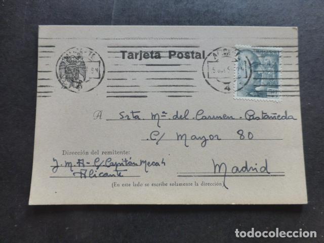 Postales: POSTAL CIRCULADA DE ALICANTE A MADRID EN 1954 - Foto 1