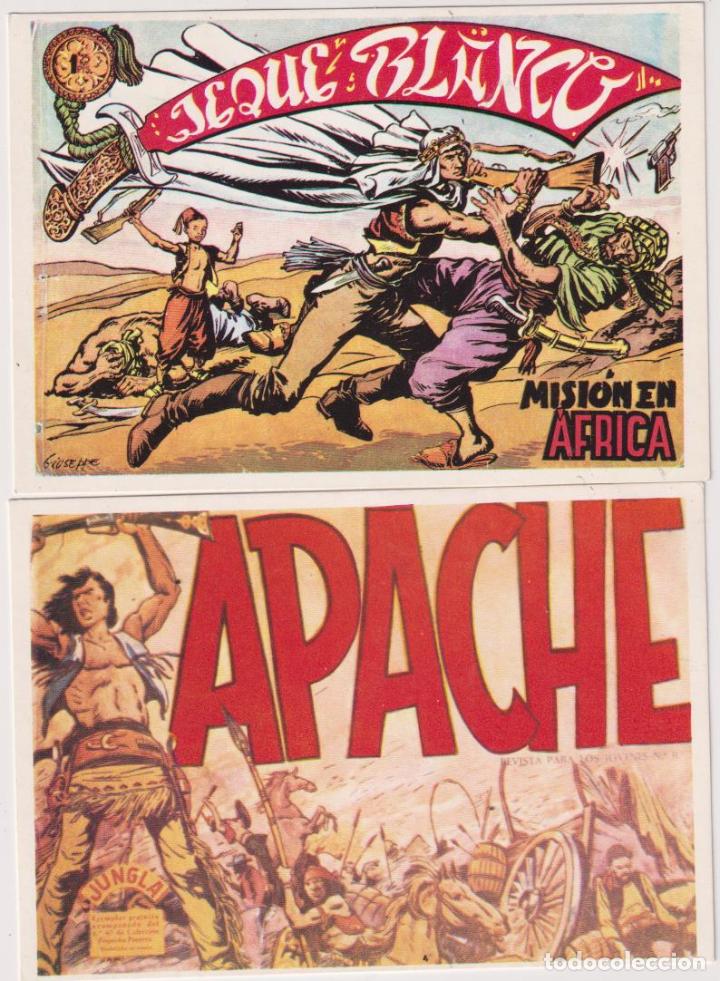 Postales: Lote de 2 Fichas de n&uacute;meros uno. Apache y jeque Blanco - Foto 1