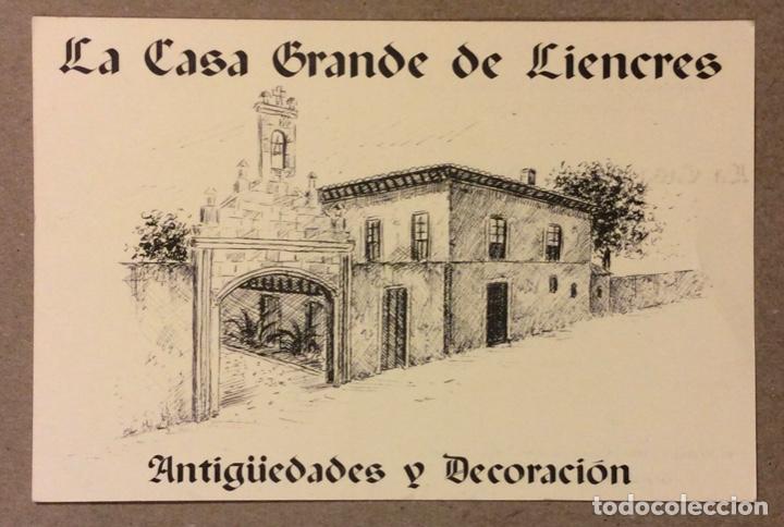 Postkarten: LA CASA GRANDE DE LIENCRES ANTIG&Uuml;EDADES Y DECORACI&Oacute;N. POSTAL PUBLICITARIA.