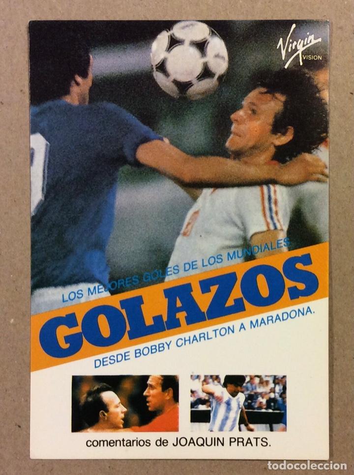 Postales: GOLAZOS DESDE BOBBY CHARLTON A MARADONA. POSTAL PUBLICITARIA SIN CIRCULAR V&Iacute;DEO LOS MEJORES GOLES DE