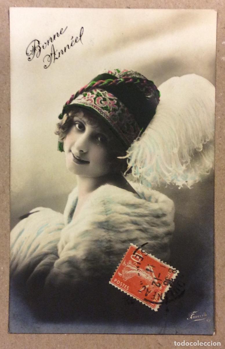 Postais: ANTIGUA TARJETA POSTAL COLOREADA CIRCULADA EN FRANC&Eacute;S, CON SELLO.