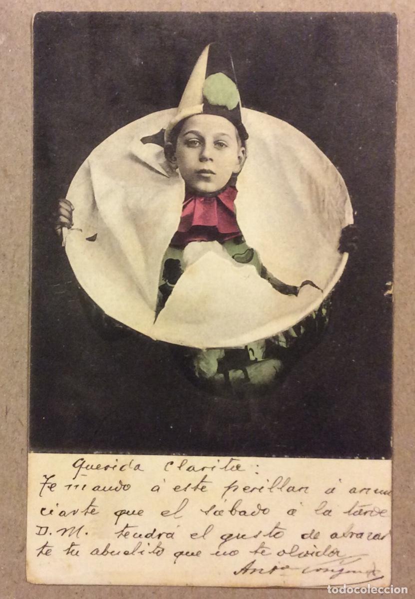 Cartoline: ANTIGUA TARJETA POSTAL COLOREADA CIRCULADA EN 1904. CON SELLO.
