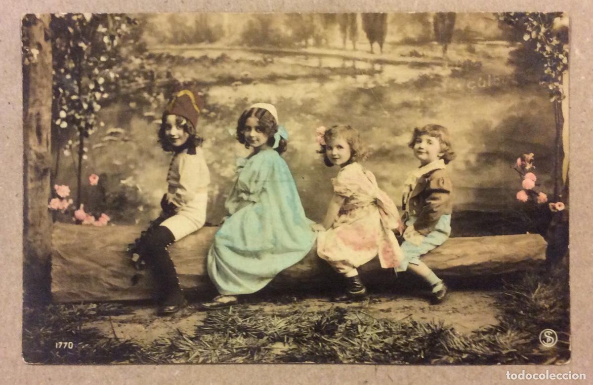 Postkarten: ANTIGUA TARJETA POSTAL COLOREADA CIRCULADA EN 1908