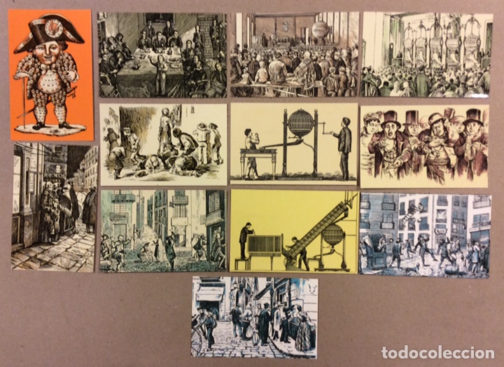 Postales: LOTER&Iacute;A NACIONAL. COLECCI&Oacute;N TARJETAS POSTALES SERIE B GRABADOS SIGLOS XVIII y XIX DE 1974. COMPLETA