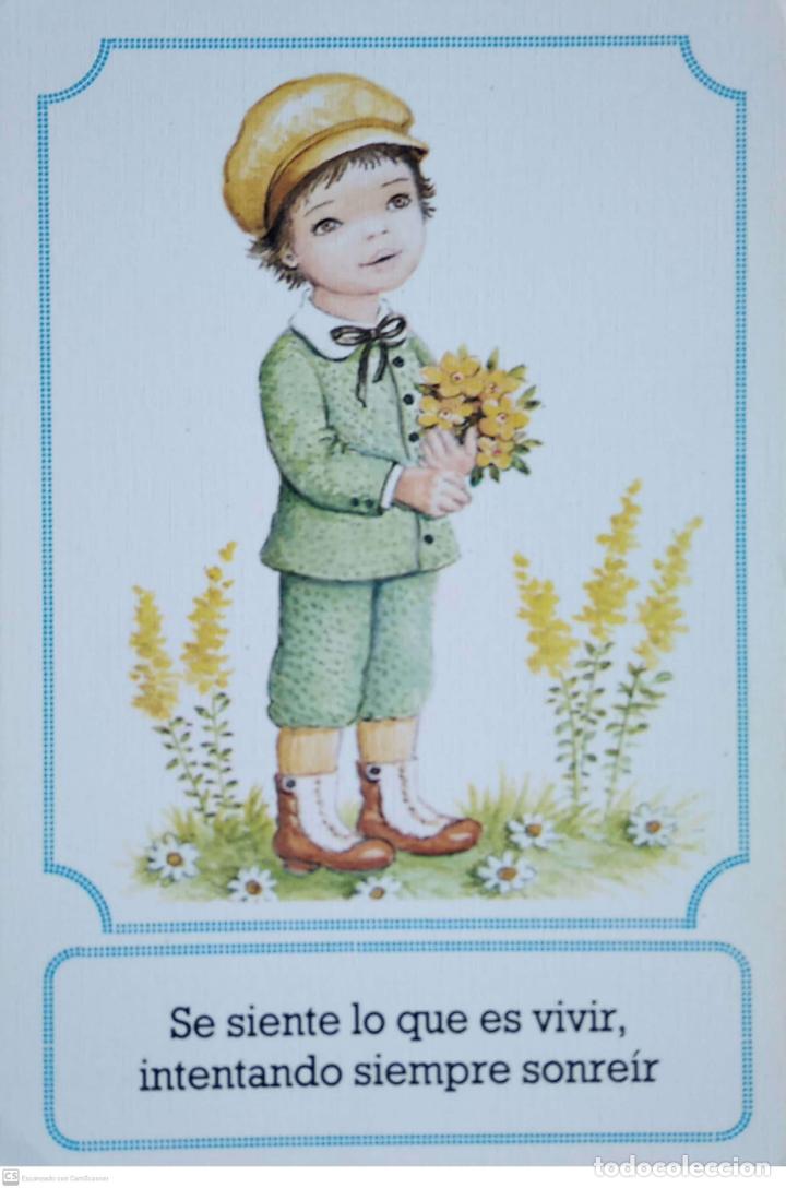 Postcards: Postales Vikingo. S. Mate n&ordm; 122/2, con texto. Ni&ntilde;o con ramo de flores. Nueva. Color